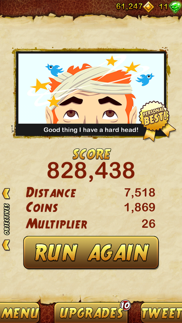 ebuski1's tweet photo. I got 828438 points while escaping from a Giant Demon Monkey. Beat that! http://t.co/3KkkYSTNCm http://t.co/FbEt7M7Xlv