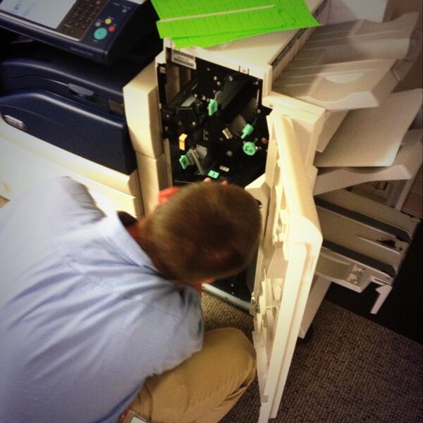 RMLEBreception's tweet photo. And the second printer malfunction of the day. Don't worry, Jim fixed it! #rmleb http://t.co/eiZK9oQaa7
