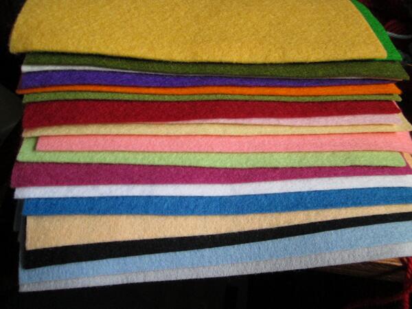 PoopsLacey's tweet image. @feltonthefly Wool felt stash near as impressive as my yarn. Do I have the right shade? Course not! #anotherorder