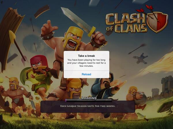Underwood1997's tweet photo. @TheClashOfClans @cocfans @ClashOfClansUK have i been playing too long ? http://t.co/oa50rFpI5c