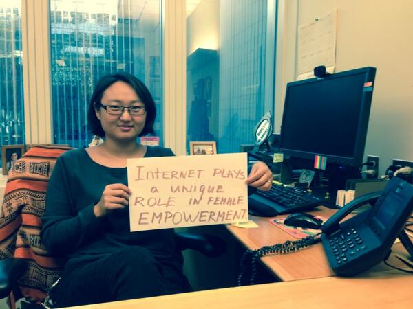 EnkhbolorG's tweet photo. .@WorldbankICT in #Mongolia ICT empowers women like me #thinktech4dev #endpoverty http://t.co/bWQWnYR91u