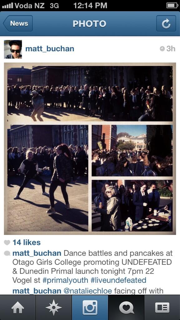LIVEUNDEFEATED's tweet photo. Loved hanging out at Otago Girls High School this morning now off to Queens High School @LIVEUNDEFEATED http://t.co/fGOwrksJ2r
