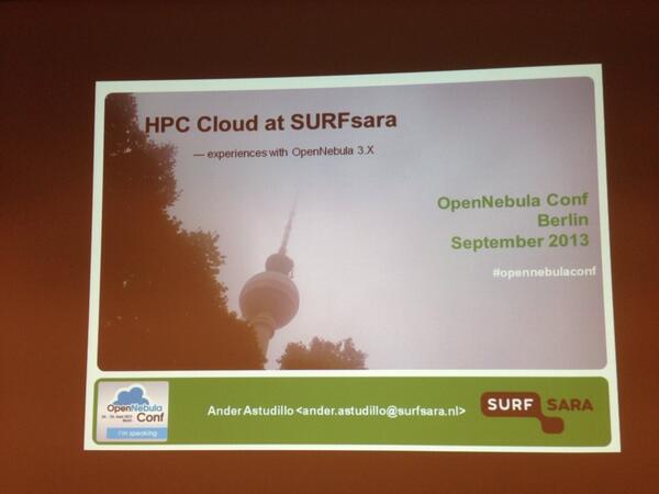 SURFsara presenting #Berlin Style! /be #opennebulaconf