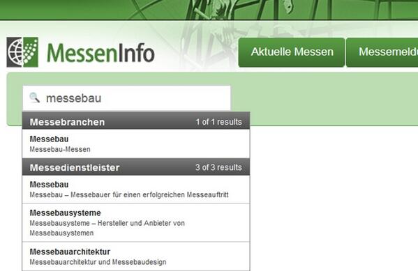 Optimierte Suchfunktion! Ab jetzt einfach und unkompliziert auch nach Messedienstleistern suchen, probiert es aus! -