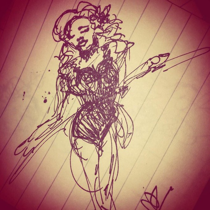 Insomniac drawing. Shadowing pen work or bearded hulu hooper? Don't care. http://t.co/YB4eFN3ibq<a href="/tag/vegas"class="tags"><span>#vegas</span></a>