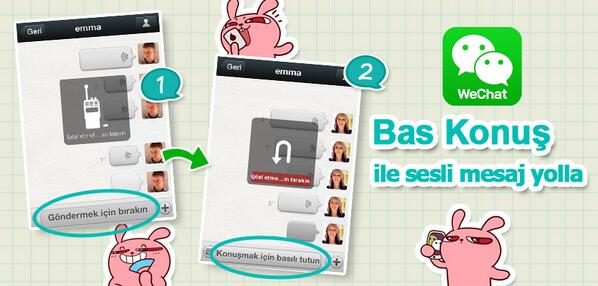 WeChatTurkey's tweet photo. Bas Konuş － Sohbet etmenin en kolay yolu! http://t.co/t1PRFAc7CO