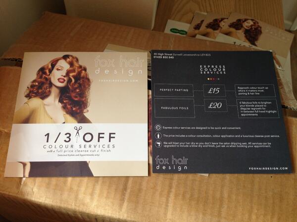 foxhairdesign's tweet image. @PeterfoxDesign @solopress  Flyers have arrived and the look #amazing
