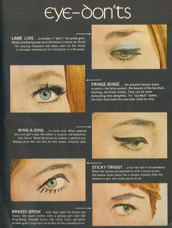Vintage ad of eye don'ts.