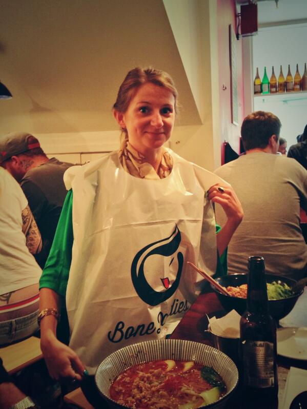 LIDASocial's tweet photo. @Burge86 is sthuper exthited for her #ramen @bonedaddiesRbar! http://t.co/Bcu5th9T6a