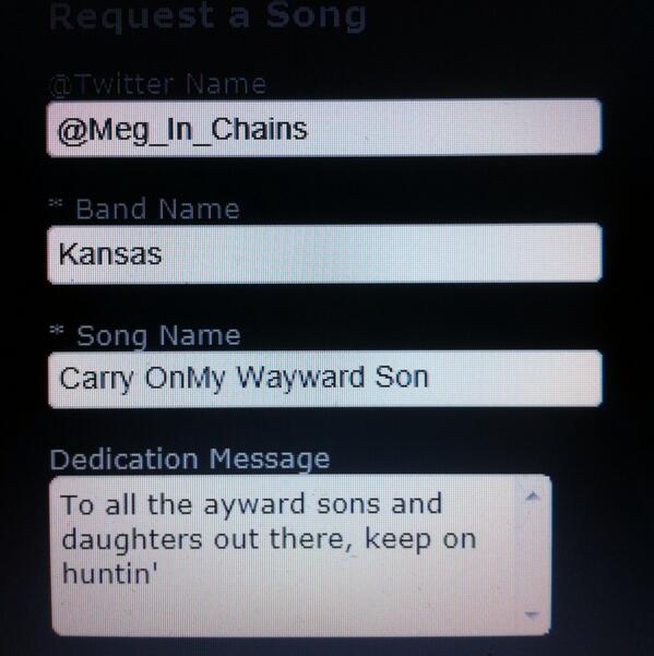 Meg_In_Chains's tweet image. Probably my most loved song from Supernatural. My pick for @SNRadio