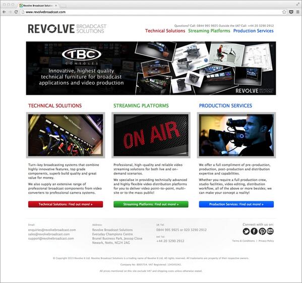 RevolveBroadSol's tweet image. New web site launched! revolvebroadcast.com ! High quality solutions for broadcast and video production!