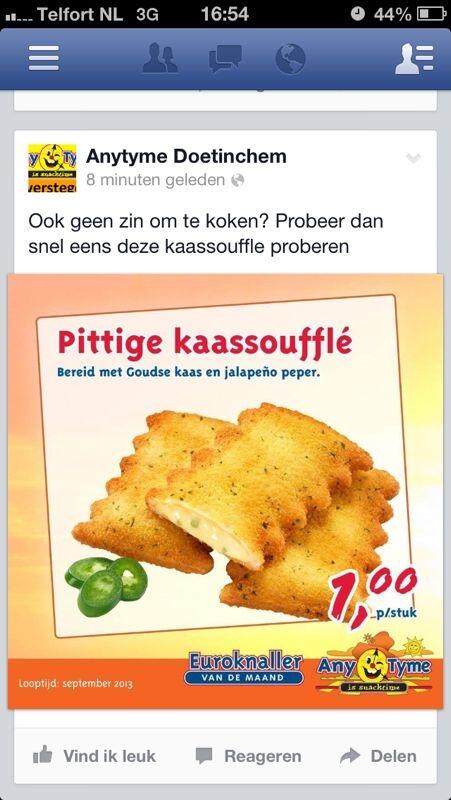 Geen zin #koken? Probeer dan eens onze pittige #kaassouffle kom snel genieten #anytyme #leutekum
