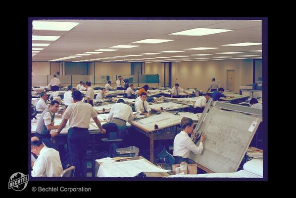 Step_Global's tweet photo. RT @Bechtel: Engineers hard at work at Bechtel's San Francisco office in 1968. http://t.co/8ndjdRcUbz