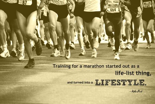 ChiRunning's tweet image. "Training for a marathon started out as a life-list thing, and it turned into a lifestyle."  - Mike Post