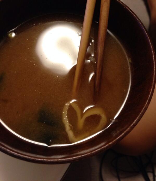 lcunni's tweet photo. あさげの麩がハートだ♡ http://t.co/ZLo1jNB4KS
