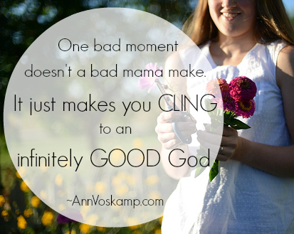 AnnVoskamp's tweet photo. One bad moment doesn't a bad mama make. It just makes you cling to an infinitely good God.
#1000gifts #JoyDare / http://t.co/tgLLDnYhrq