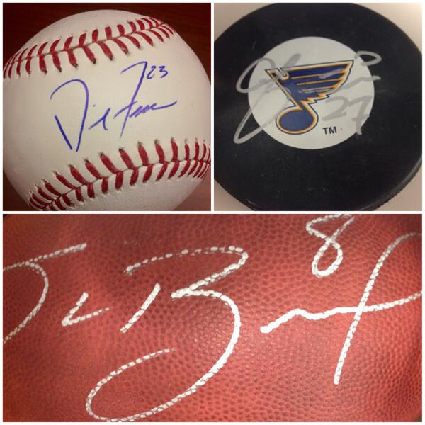 RamsNFL's tweet photo. One winner will be selected by each team to win an autographed baseball, football &amp; puck. #TeamSTL http://t.co/O7cYmaDgOV