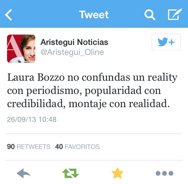 juanpancho74's tweet photo. RT @TiaIta: Esto lo dice todo ➡
#FueraLauraBozzodeMéxico #Aristegui es una dama! http://t.co/pk7g9rbRvh // Hasta risa le ha de haber dado.