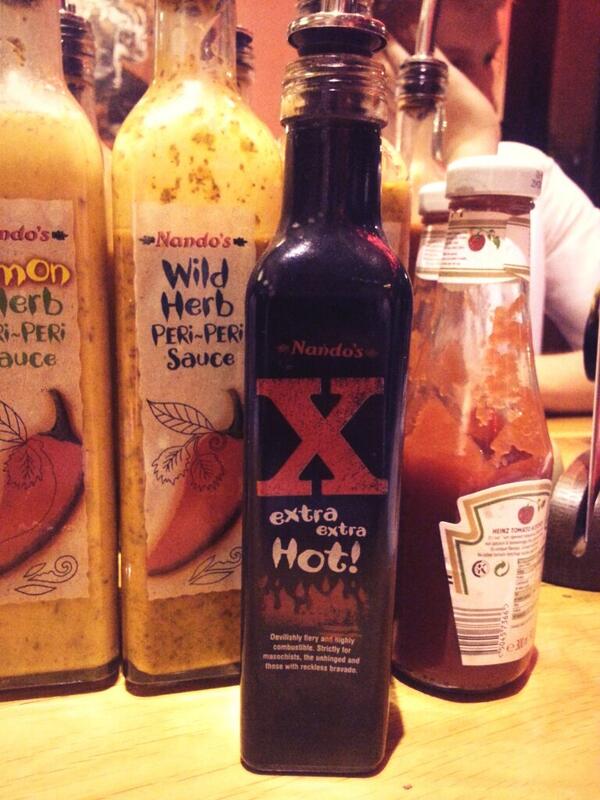 The dreaded xo. Too hot for <a href="/NandosUK/">Nando's</a>