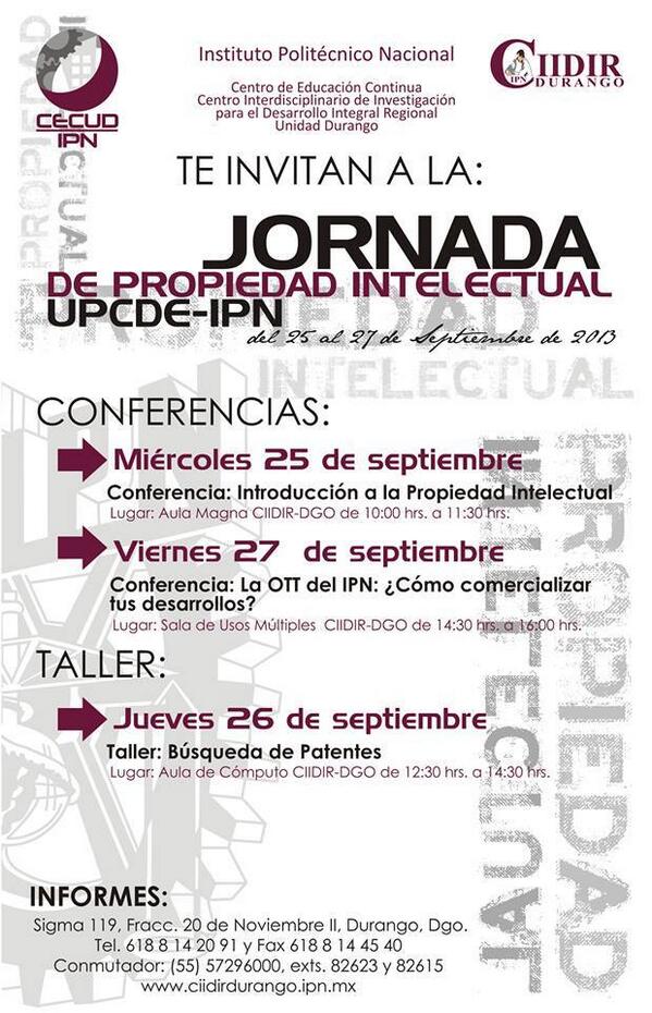 SWDurango's tweet photo. Los invitamos mañana a taller de comercialización de desarrollo del CIIDIR, no se lo pierdan,va a estar interesante! http://t.co/GPDSbjETUV