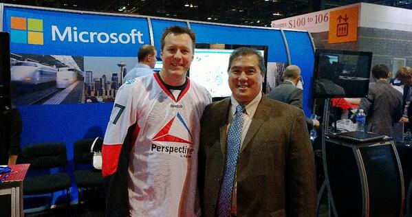 Microsoft_GS's tweet photo. Microsoft's @Brian_Tuskan with @jeffsieben from our product partner @PPM_2000. Thanks for joining us at #ASIS13! http://t.co/gBHoN5io3Y