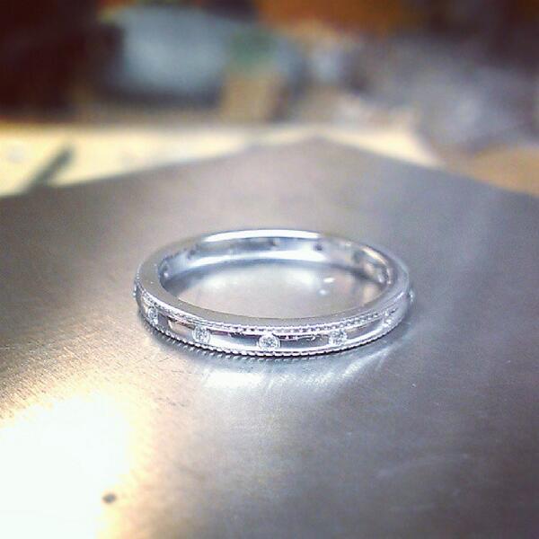 Diamond band #tw #justinwellsjewelry #instajewelrygroup #instasmithy #moodysjewelry #whitegold #onmybenchtoday