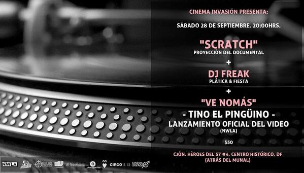 JuxtapozLA's tweet photo. @CinemaInvasion presenta: "Scratch" en la Cd. de México. No se lo pierdan. http://t.co/AgM2dg1zY5