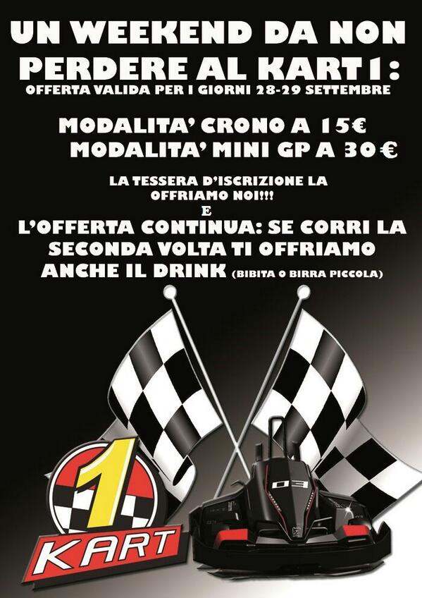 Kart1Italy's tweet photo. Al Kart1 un weekend imperdibile!!! Ti aspettiamo in pista!!! http://t.co/grOxXhPe4h