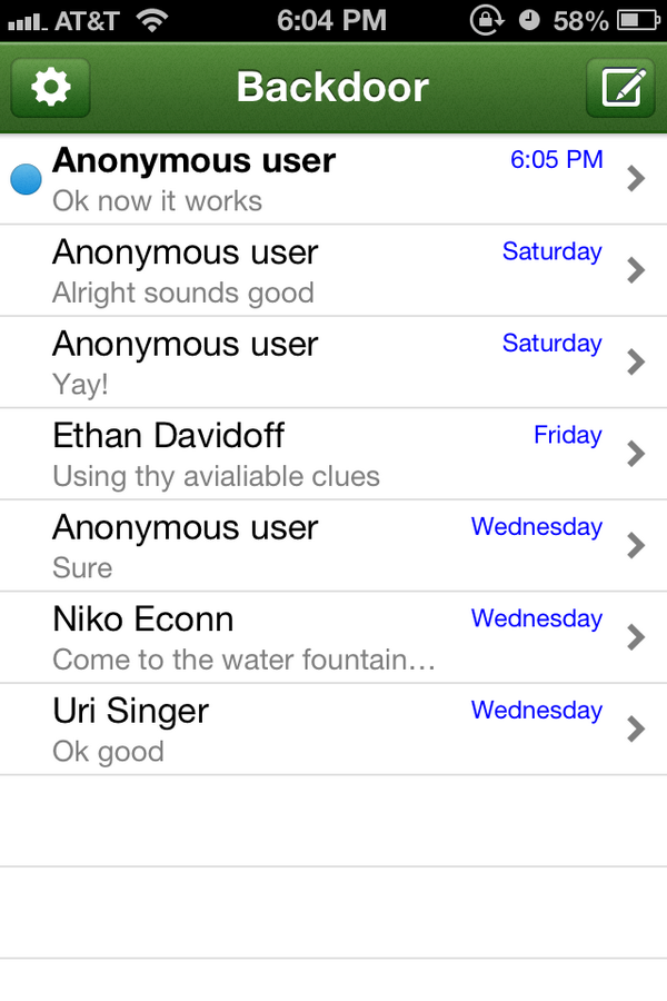 getbackchat's tweet photo. #tbt to exactly six months ago, when the first internal Backdoor app was created! http://t.co/q2TuWLO0xr