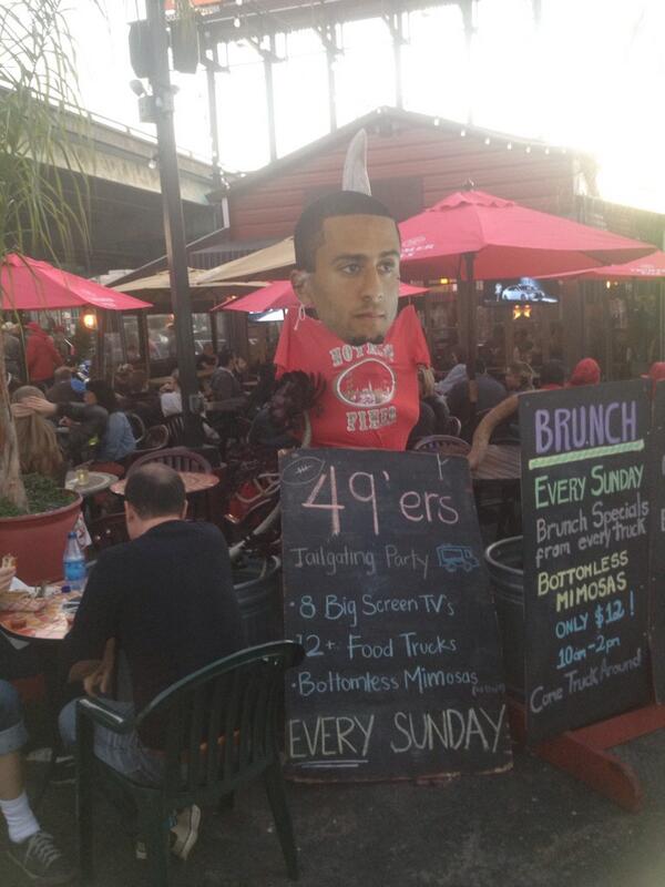 <a href="/Kaepernick7/">Colin Kaepernick</a> lookin strong today! #LetsKeepItUp