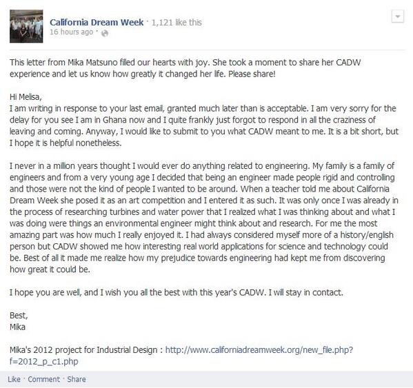 CADreamWeek's tweet photo. @SciNewsBlog Read how one teen became dedicated to science! http://t.co/LSBsHsq7vr   #scholarships #college #science http://t.co/SiuMyNJcvy
