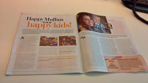 Bakers Against Cancer actie Happy Muffins: Koop vandaag #Telegraaf, knip coupon uit VROUW en haal 2 gratis muffins!