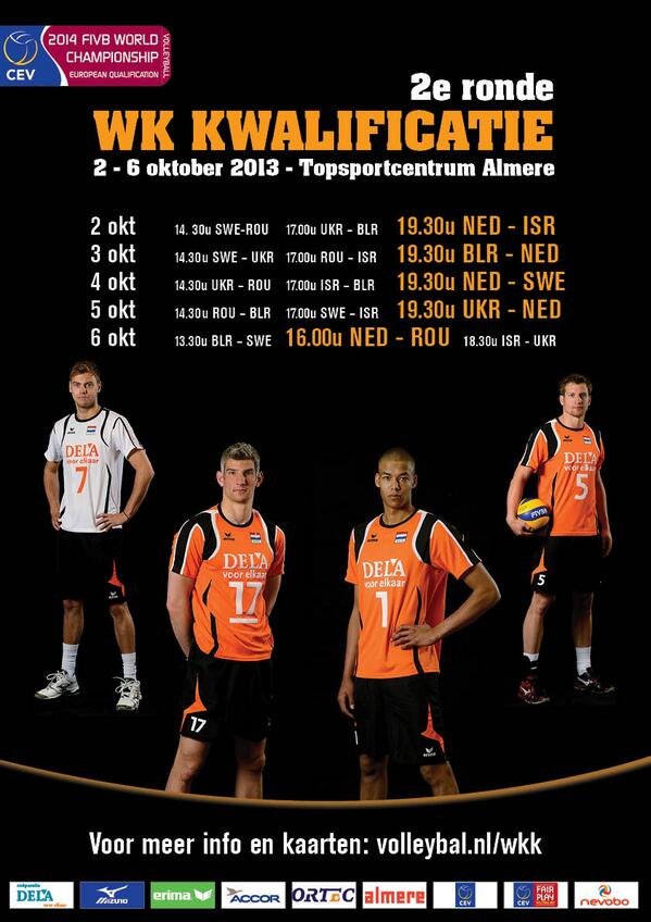 2 t/m 6 okt WKK volleybal in <a href="/Topsportcentr/">Topsportcentr Almere</a> #Almere. Elke RT is 2 toegangskaarten waard op een dag naar keuze!!!Op=op
