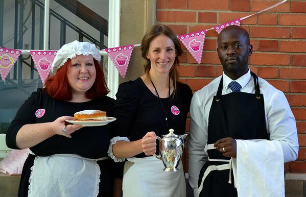 Trafford Staff raised £350 with a Downton Abbey cake sale in aid of <a href="/macmillancancer/">Macmillan Cancer Support</a> &amp; <a href="/mndassoc/">MND Association</a> today.