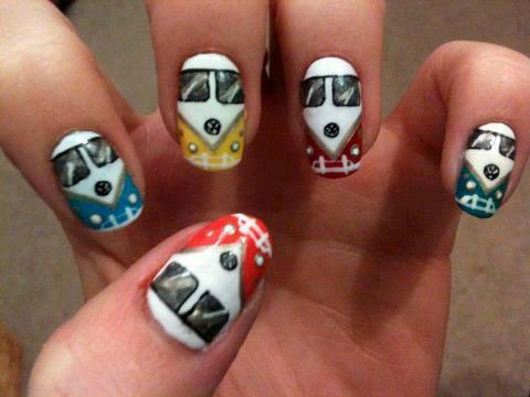 CitygateVans's tweet photo. Volkswagen inspired nail art! Whoever did this clearly has taste. http://t.co/kpHHKaUVkb