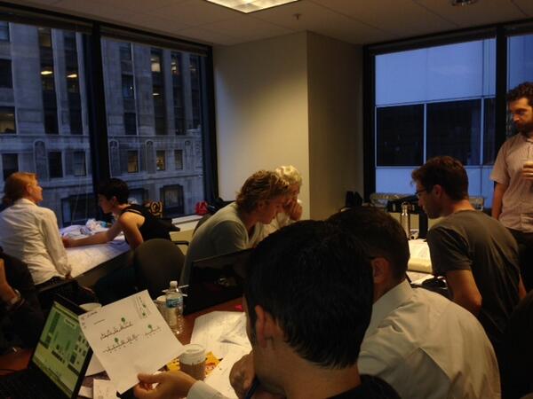 ThinkBike Workshop teams hard at work! Way to go <a href="/CDOT/">Chris Day</a> and <a href="/Cycling_Embassy/">Dutch Cycling Embassy</a>! #thinkbikeCHI #bikes