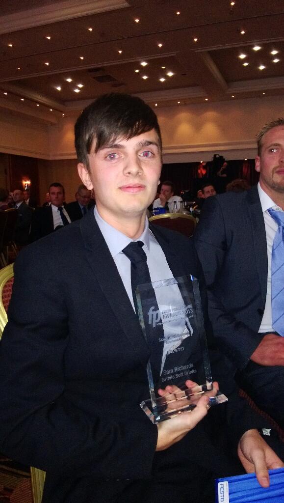 Darchy007's tweet image. Our Apprentice Sam Richards, winner in the talent development category at #appetiteforengineering #Britvic