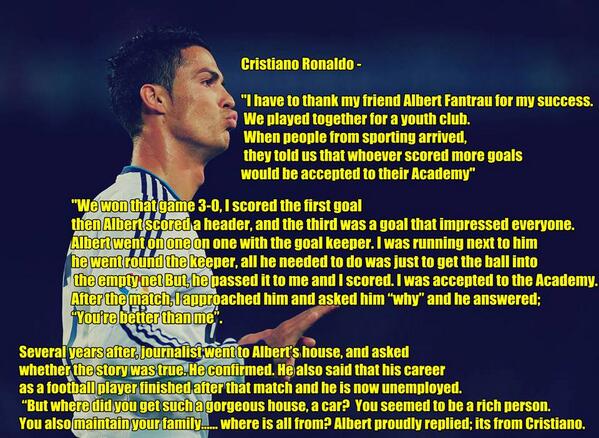 ODDSbible's tweet photo. Great gesture from Ronaldo http://t.co/5CICO3yUgH