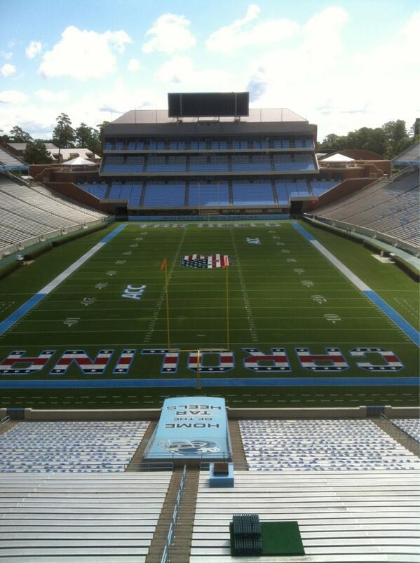 Field all painted up by <a href="/Tar_Heels_Turf/">UNC Sports Turf</a> for Military Appreciation Day tomorrow. Go Heels