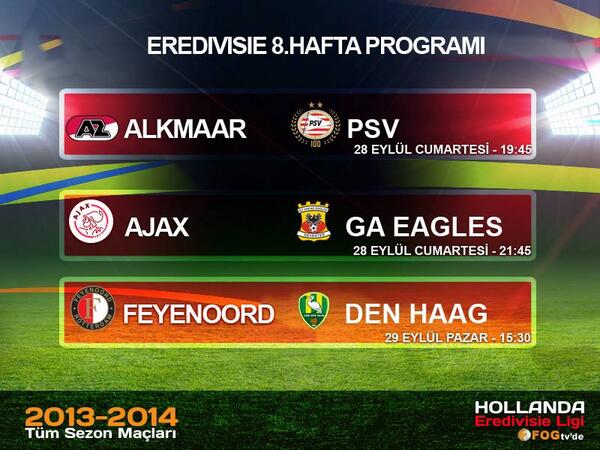 .#Eredivisie heyecanı #FogTv Ekranlarında Devam Ediyor! İşte Haftanın Programı