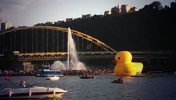 anti_duck's tweet photo. "Greetings, Pittsburgh. I have come to devour your souls." http://t.co/y2KKigF9eS