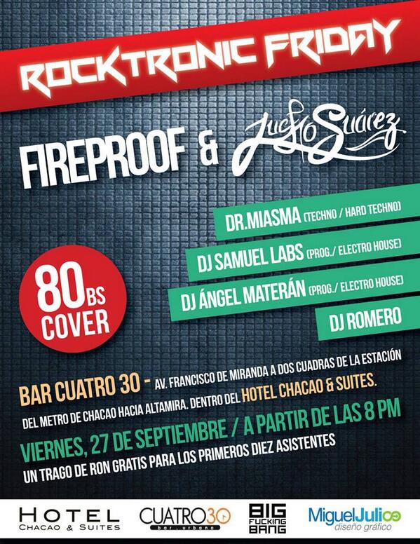 WistreP's tweet photo. Hey! ¿Qué pasó? ¿Activos hoy? #RocktronicNight en @BAR430 con @LuchoSuarez_ @BandFireproof http://t.co/AdD46eAb4Y