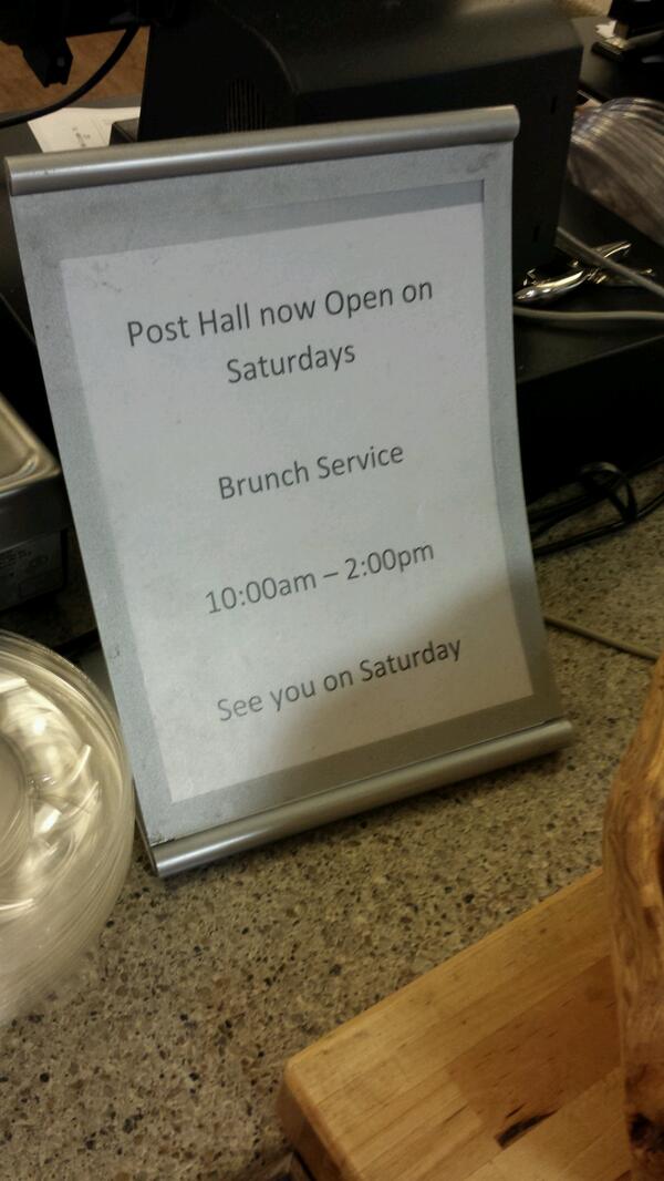 AdelphiU's tweet image. Post will be open 10-2 on Saturdays!