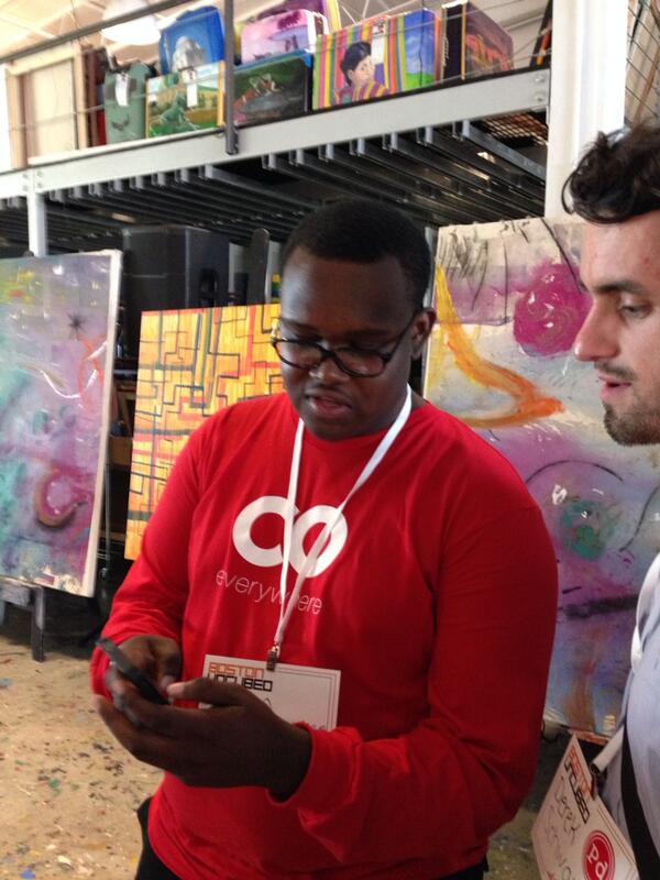 tonylongo's tweet image. Big @mrjean working it at #uncubed #boston