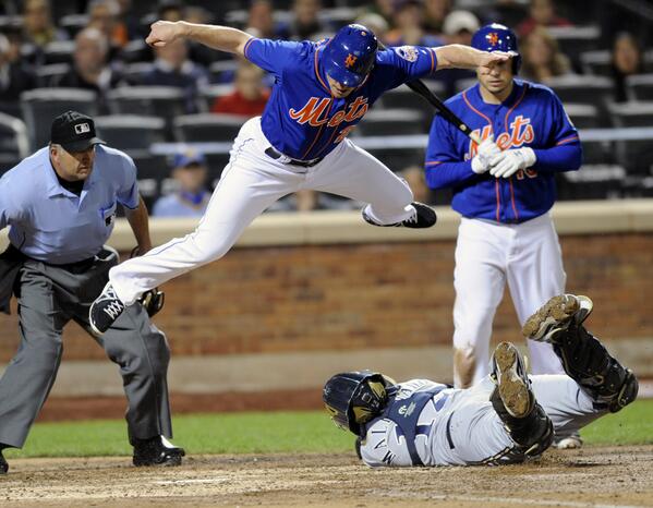 MLB's tweet photo. Daniel Murphy tried his best Willie Mays Hayes. Didn’t work: http://t.co/Du3S0jgmge #Outstandings http://t.co/Tlu7ac8XMO