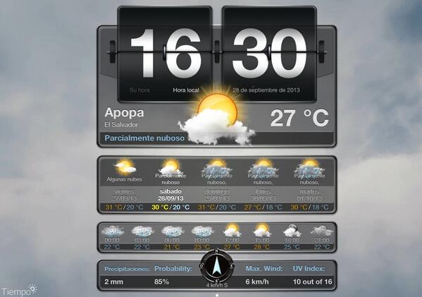 TDFCanal99's tweet photo. El clima a esta hora y para los demás días del año, síguenos también en Facebook como tdfcanal99 http://t.co/HfBvh55WTA