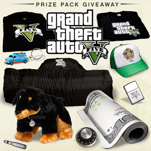 RockstarGames's tweet photo. #GTAV Gear &amp; Collectibles giveaways all week on Facebook &amp; Twitter: http://t.co/UsVmhd41CL http://t.co/BZ3ssde6Gj