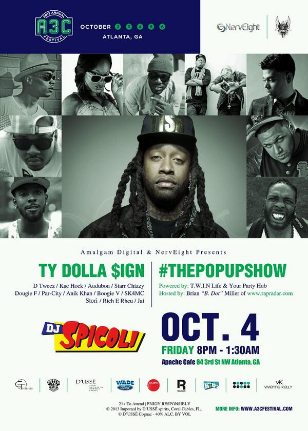 NervEightScout's tweet image. #ThePopUpShow @A3C // @AtlanticRecords x @Motown x @UMG x @AmalgamDigital x @TaylorGang x @NervEight // #ApacheCafe