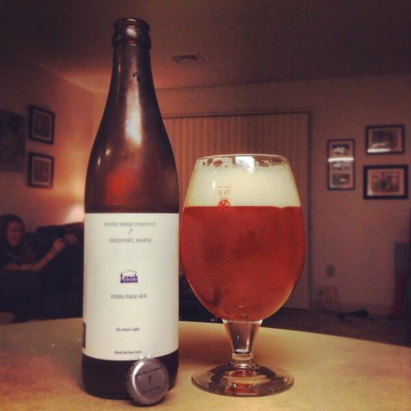 craftedworkshop's tweet photo. Maine Beer Co. Lunch while talking to the in-laws. #mainebeerco #mainebeer #craftbeer #ipa @mainebeerco http://t.co/nTb0EW7LSo