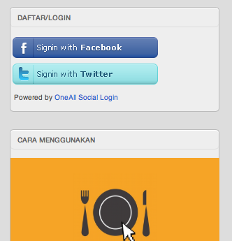 Siapa saja boleh upload ke laman jomlahmakan.com. Cuma login dengan akaun Twitter atau Facebook di sidebar.